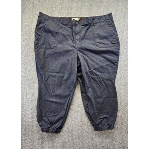 Torrid Feel The Fit Jogger Pants Womens Size 30 Black Ankle Zip Pockets